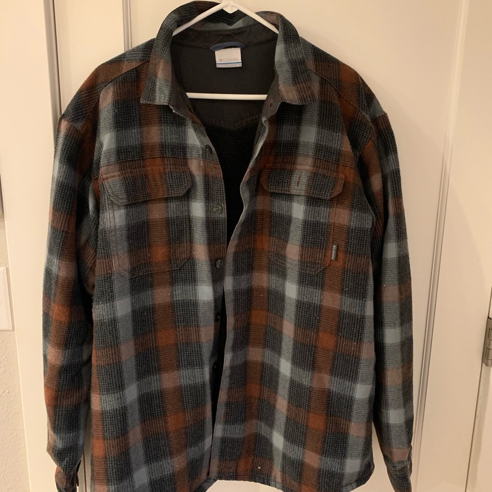 Men’s Columbia Fleece Lined Flannel Shirt Jacket